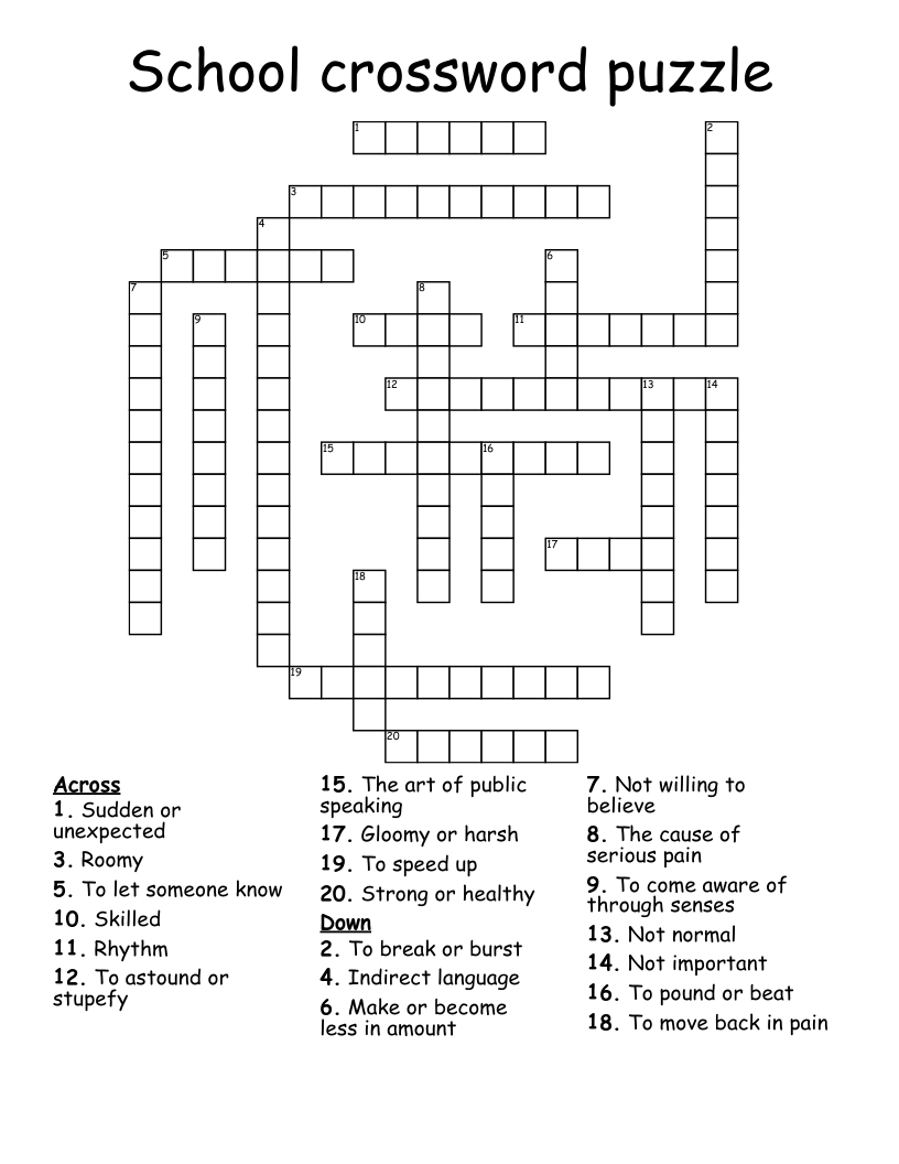 Printable Crossword Puzzles Elementary School Printab Vrogue co