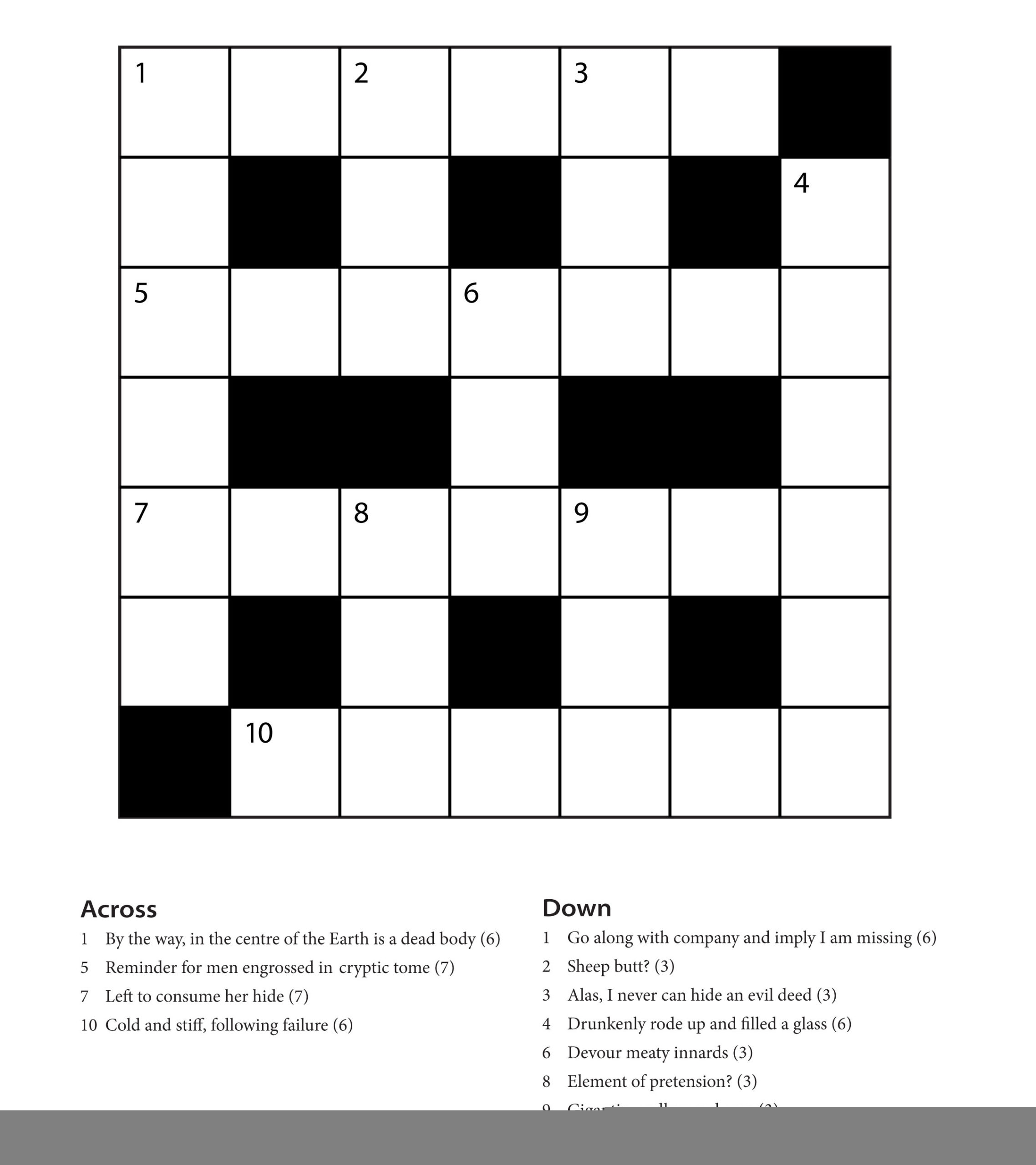 Printable Easy Crossword Puzzles For Beginners Printable Crossword