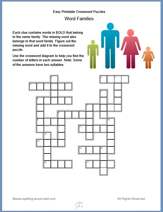 Printable Easy Crossword Puzzles With Answers