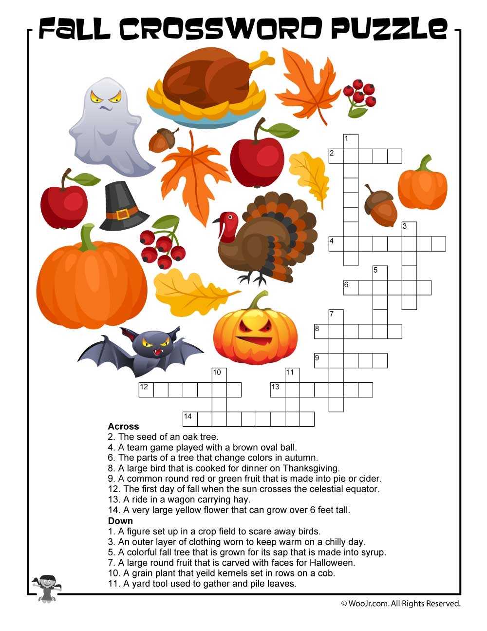 Printable Fall Crossword Puzzles