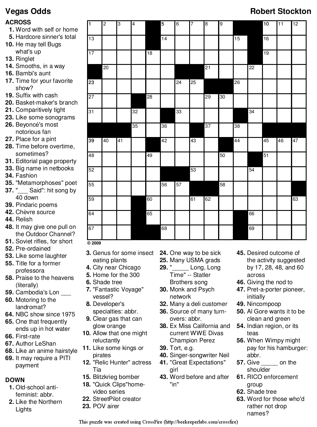 Easy Crossword Puzzles For Adults Printable