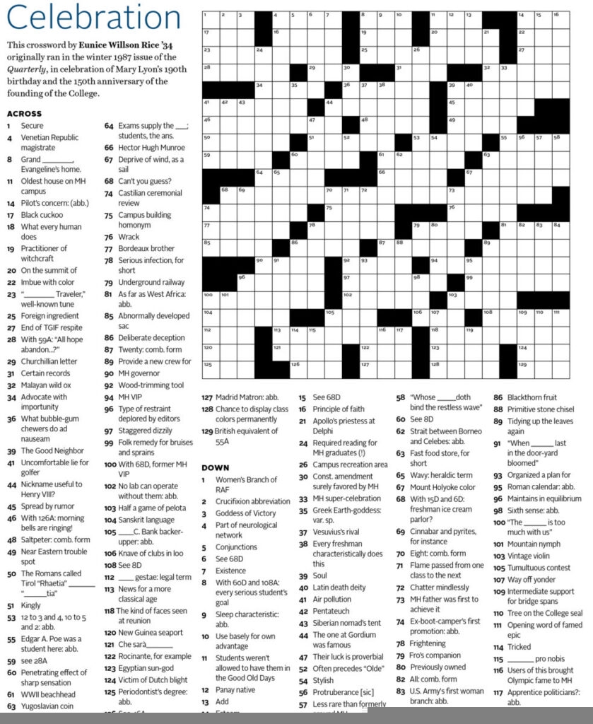 Printable Large Print Crossword Puzzles Printable JD