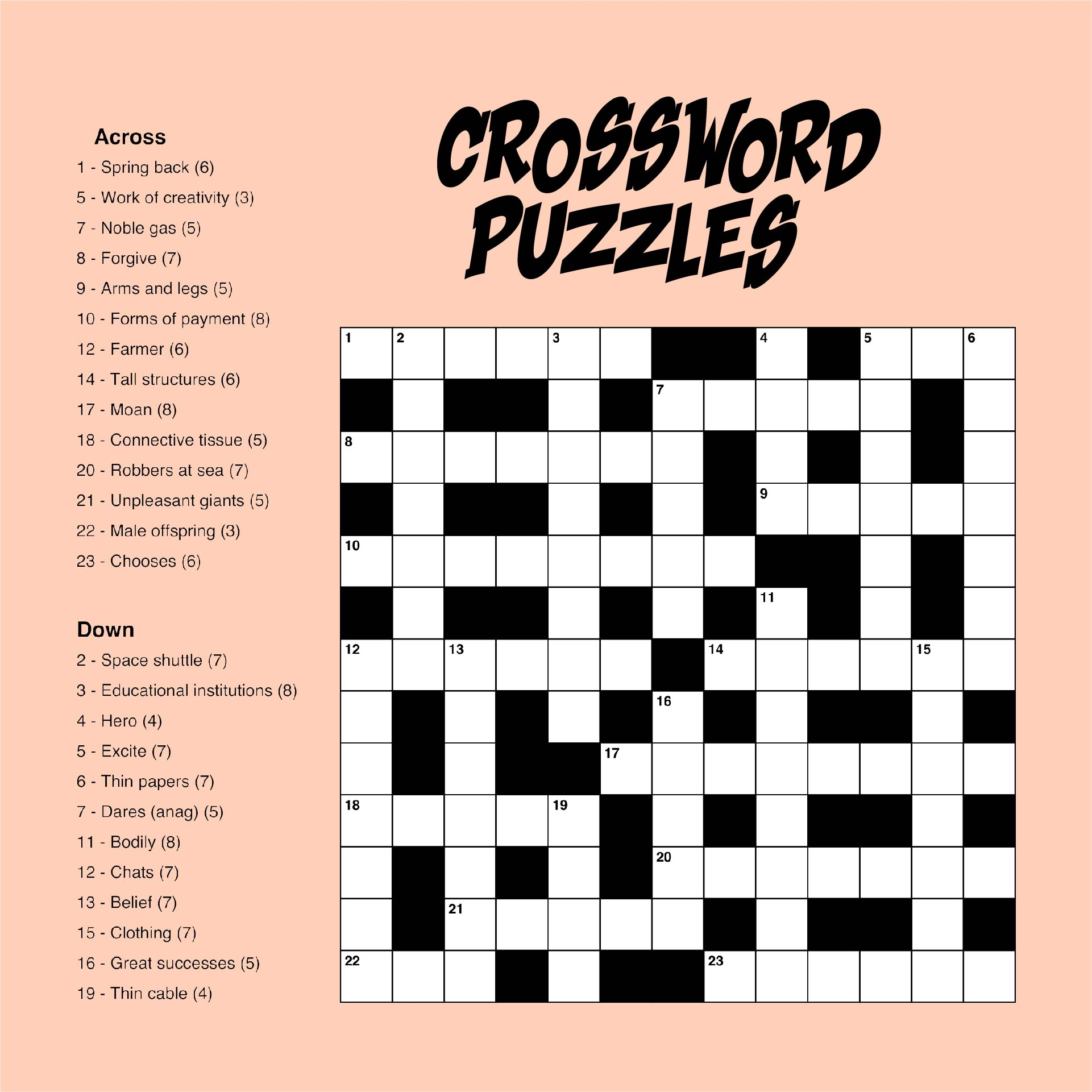 Easy Large Print Crossword Puzzles