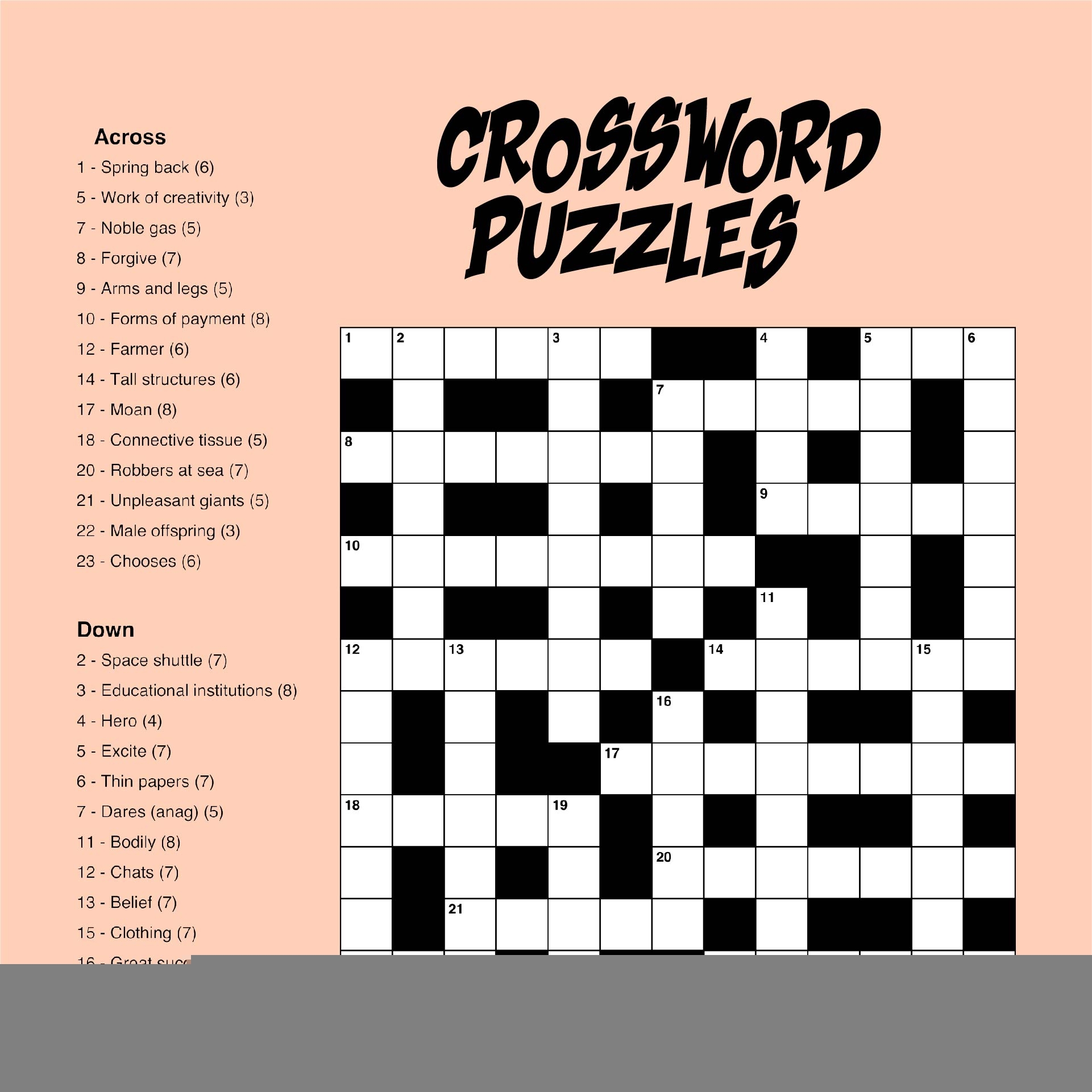Large Crossword Puzzle Printable