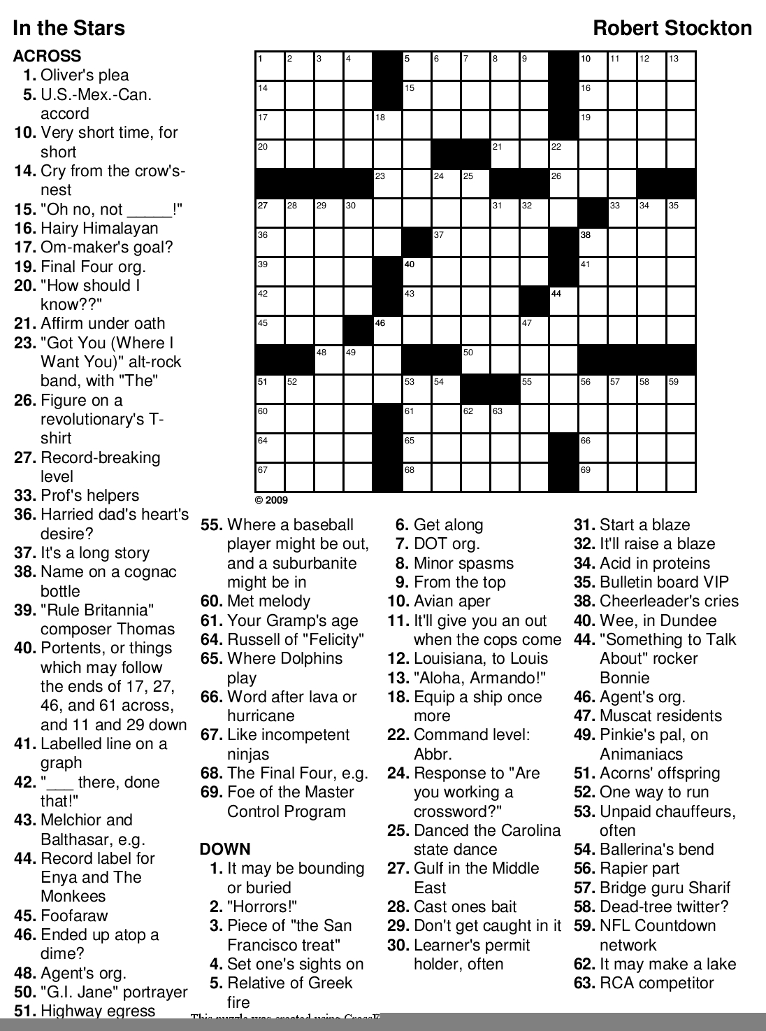 Printable Newspaper Crossword Puzzles For Free Free Printable
