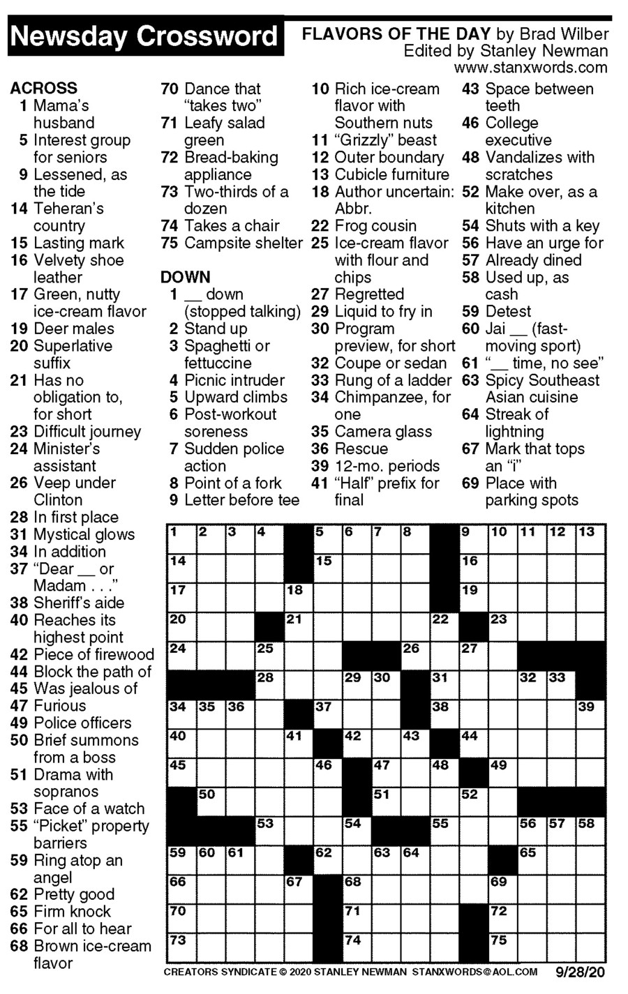 Printable Newspaper Crossword Puzzles Printable Cross Vrogue co