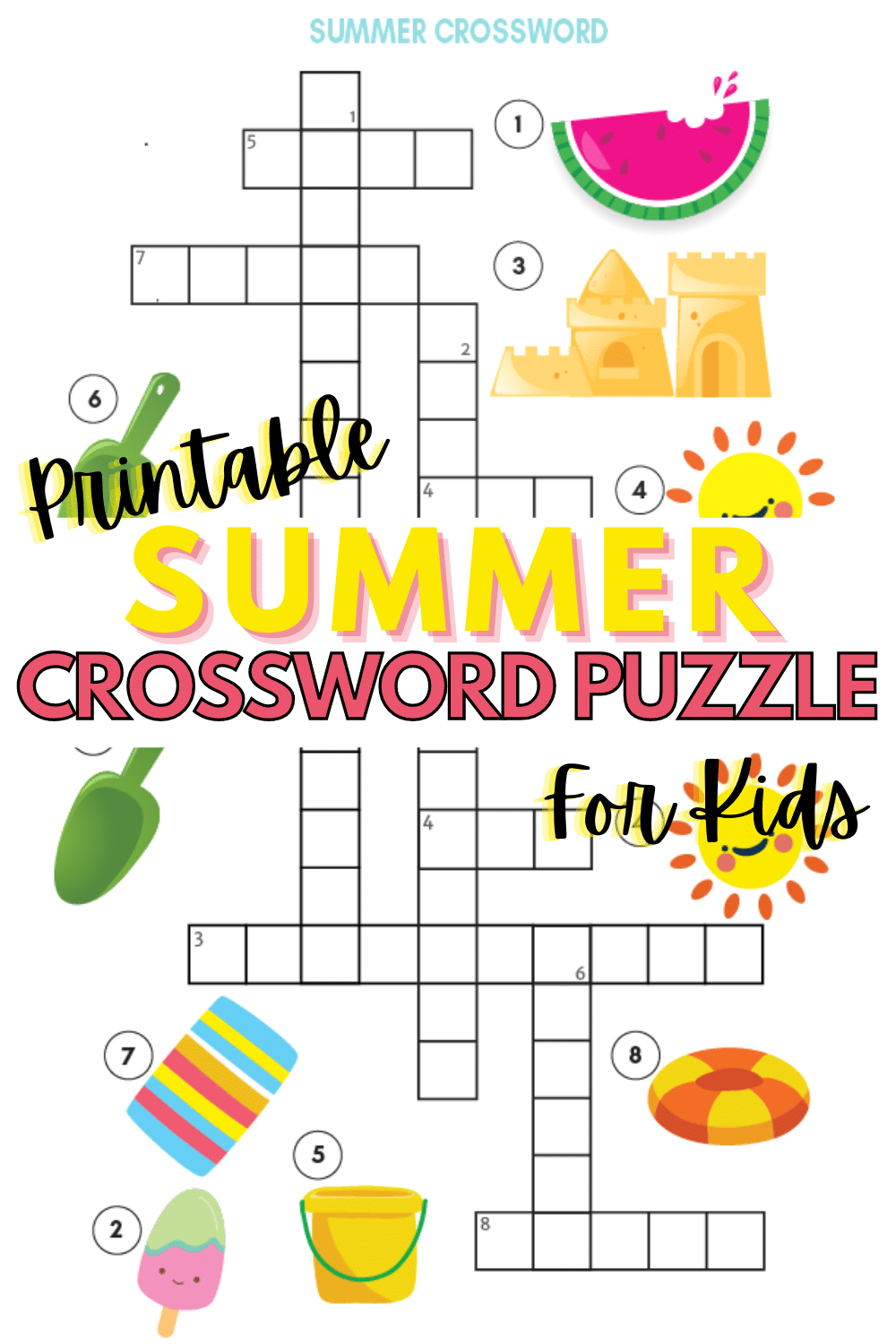 Summer Crossword Puzzle Free Printable