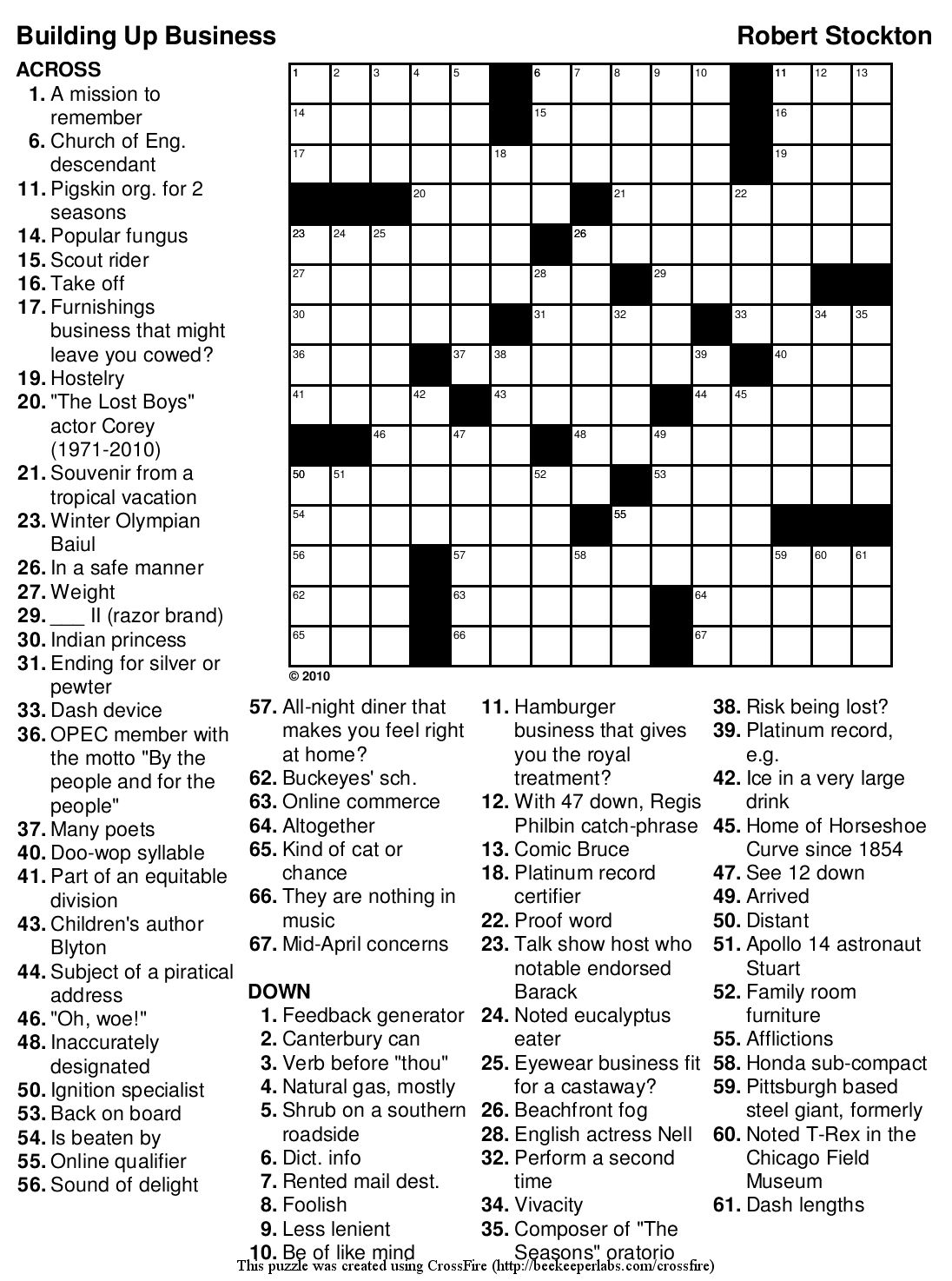 Printable Crosswords Usa Today