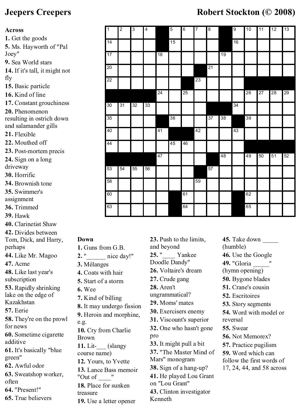 Usa Today Printable Puzzle Page James Crossword Puzzles