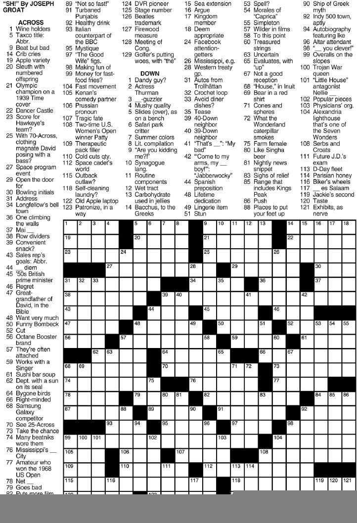Washington Post Sunday Crossword Printable