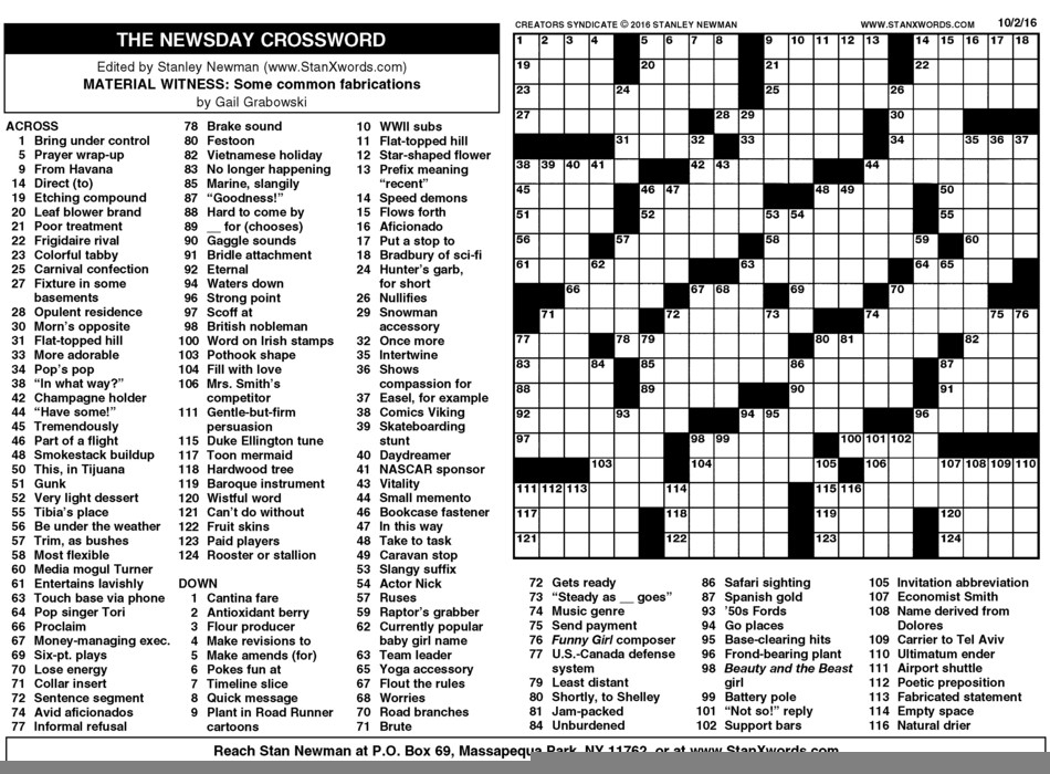 Washington Post Sunday Crossword Puzzle Printable Printable Crossword