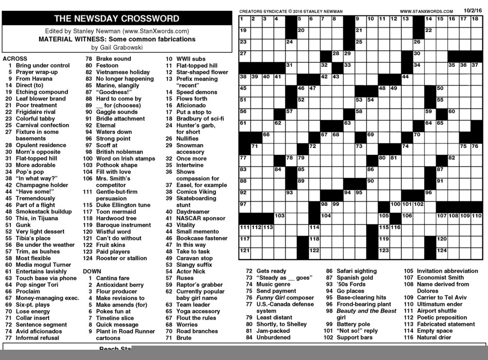 Washington Post Sunday Crossword Puzzle Printable Printable Crossword 