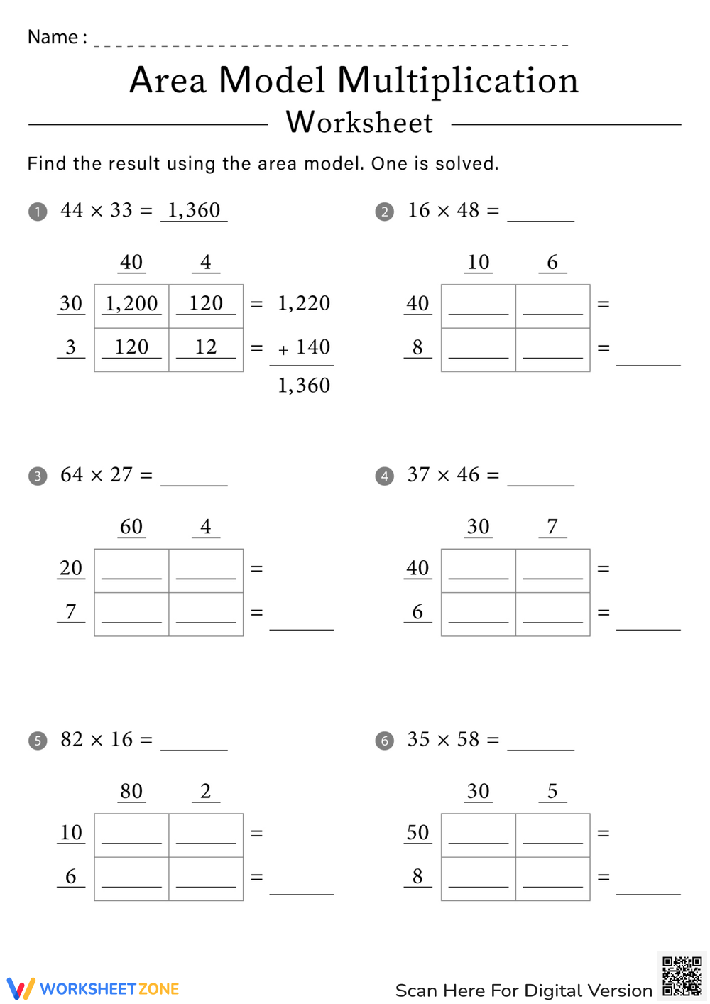 10 Grade 4 Multiplication And Area Models Worksheets 2024 Worksheets 