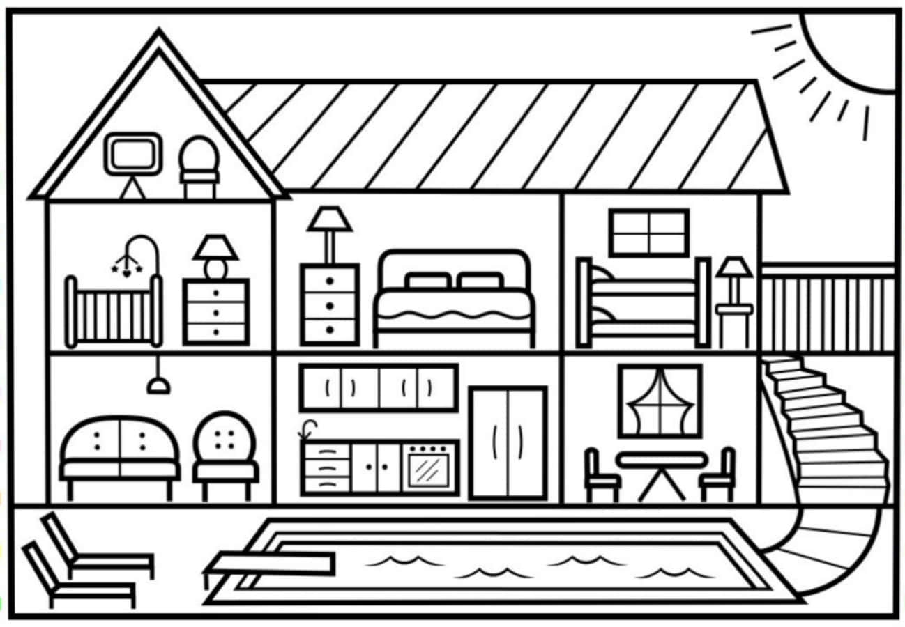  100 House Colouring Pictures Wallpapers