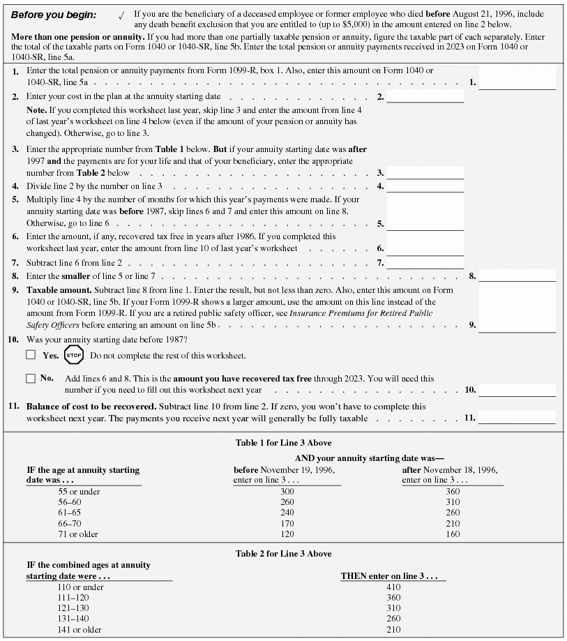 1040 2023 Internal Revenue Service Worksheets Library