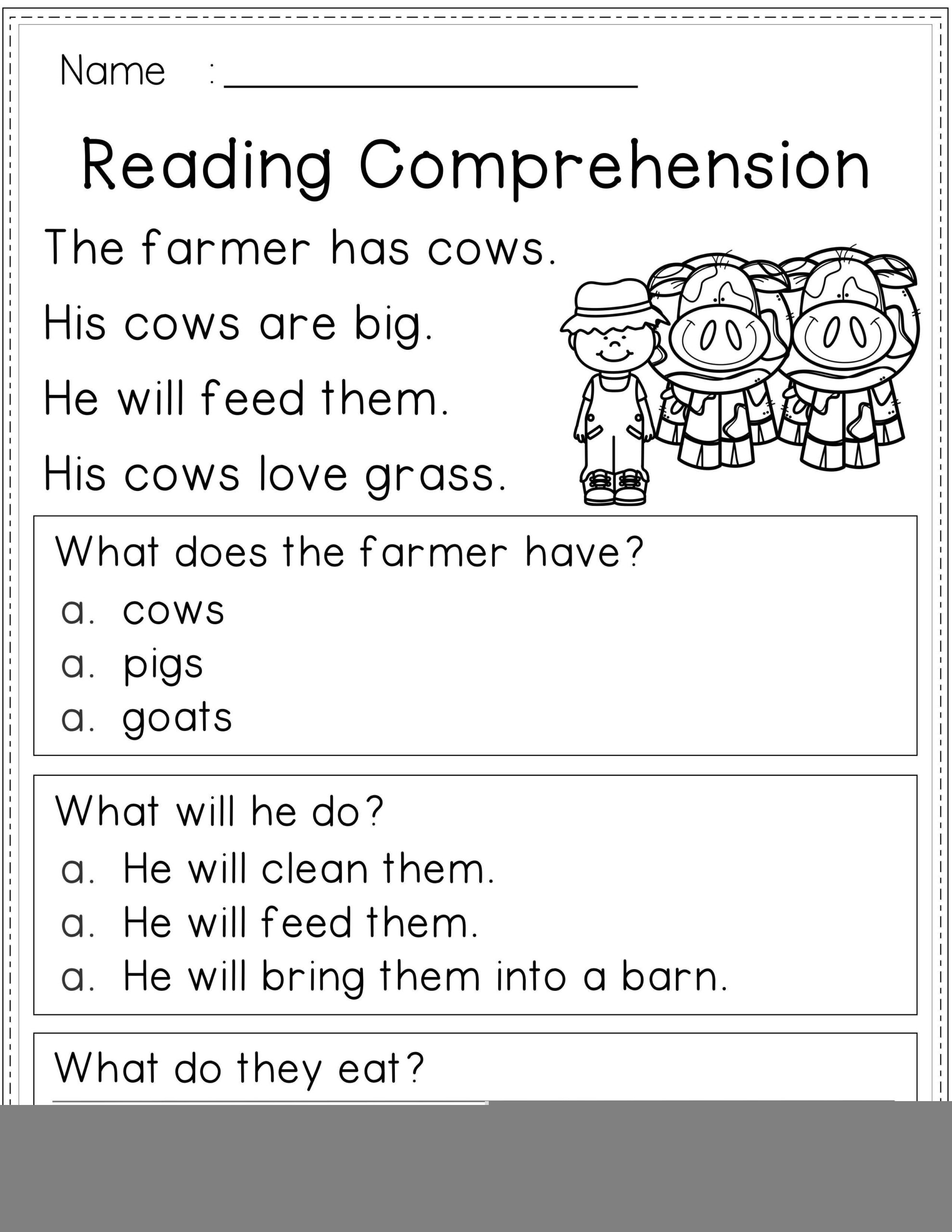1st Grade Reading Comprehension Worksheets Multiple Choice Reading 