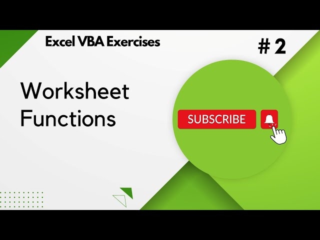 2 2 Worksheet Functions In VBA YouTube Worksheets Library
