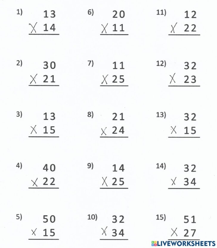 2 Digit Multiplication Worksheets For Grade 2 Multiplication Worksheets
