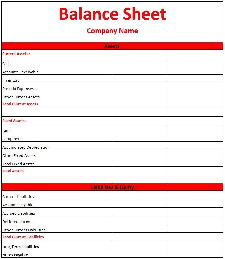 20 Balance Worksheet Template