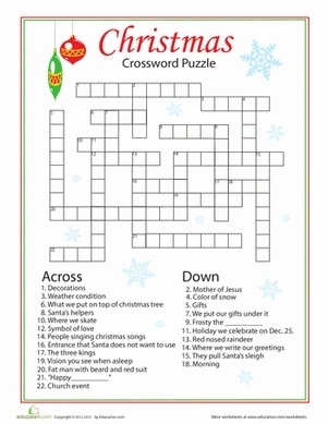 20 Fun Printable Christmas Crossword Puzzles Kitty Baby Love