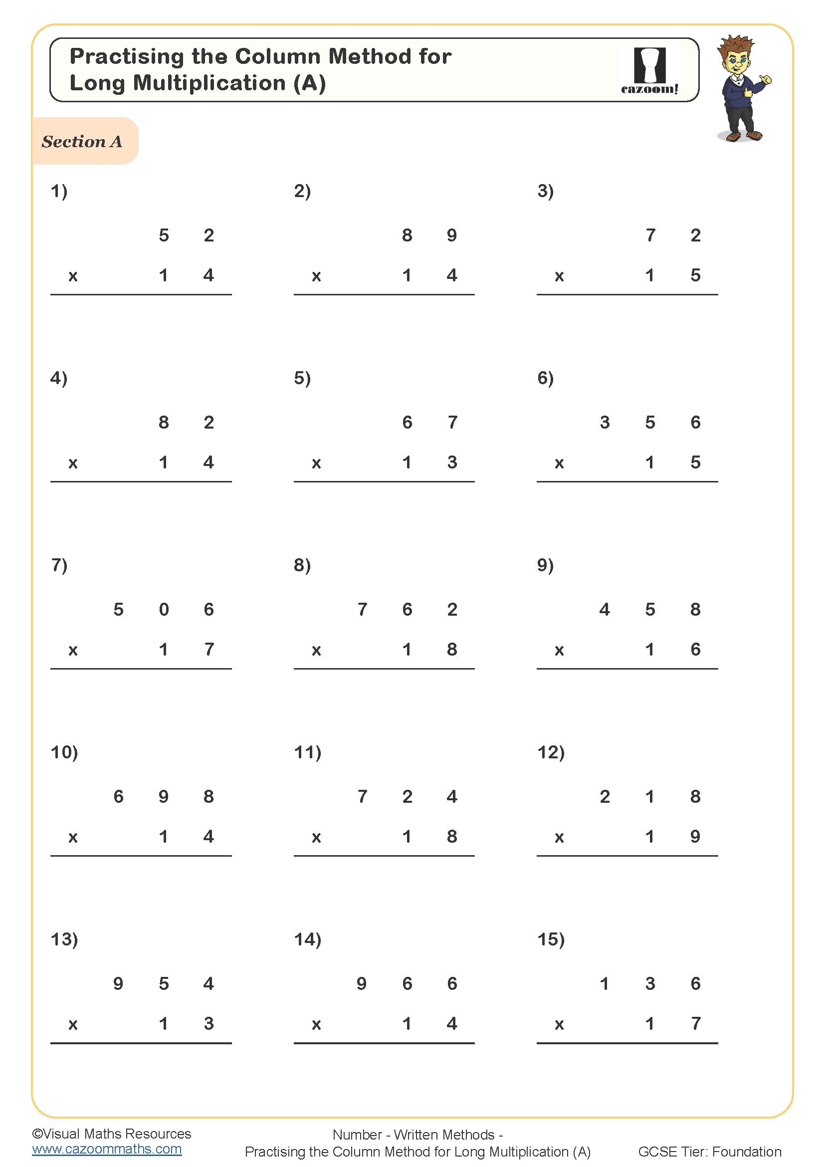 3 Digit Multiplication Worksheets With Answer Key Worksheets Library