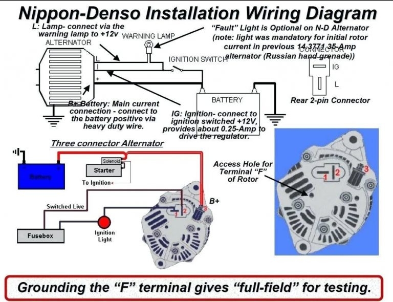 3 Wire Alternator Schematic Manual E Books One Wire Alternator 