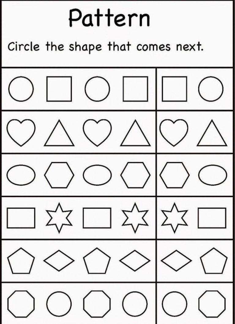 4 Year Old Worksheets Printable Pattern Worksheet Preschool Worksheets