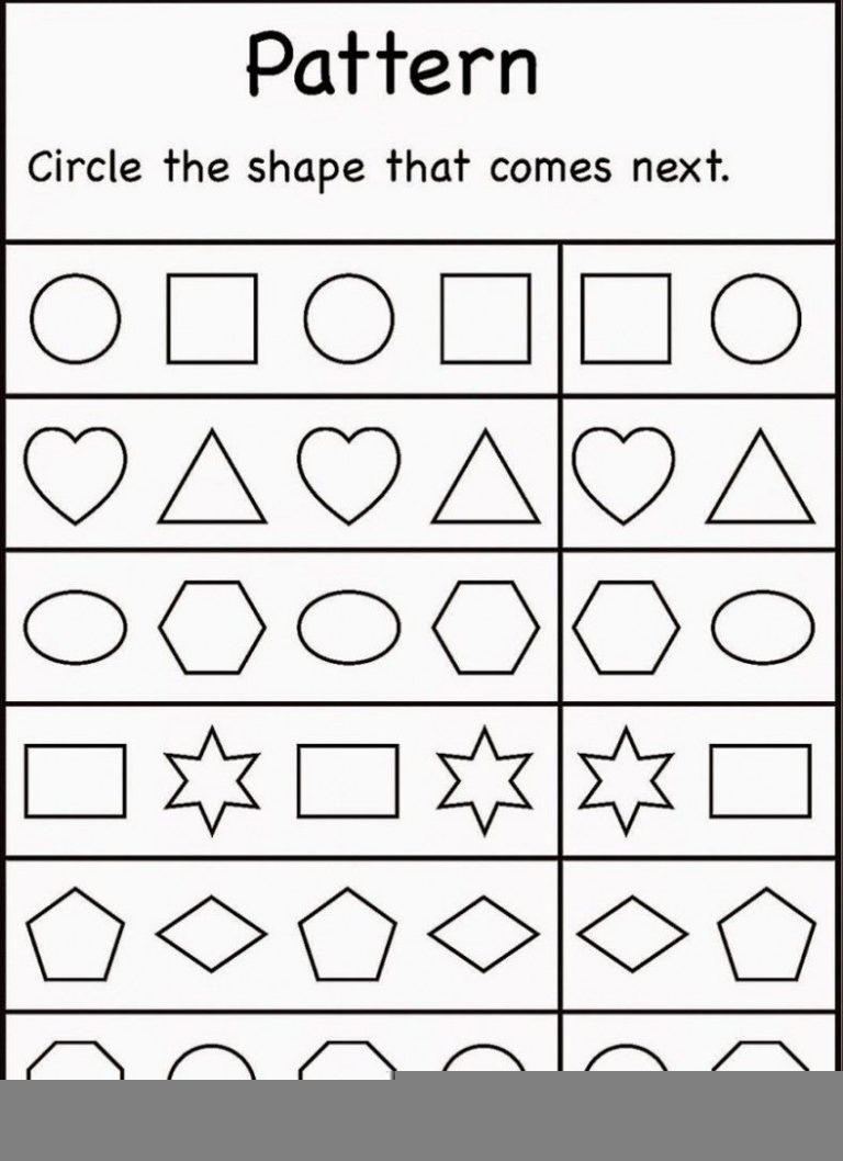 4 Year Old Worksheets Printable Pattern Worksheet Preschool Worksheets