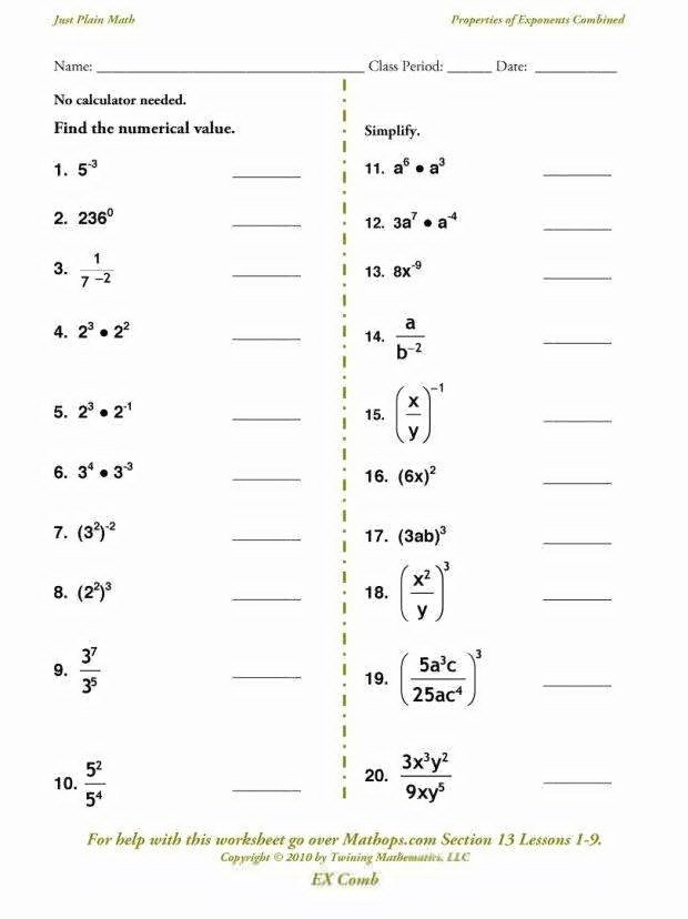 50 Properties Of Exponents Worksheet Answers Chessmuseum Template Library