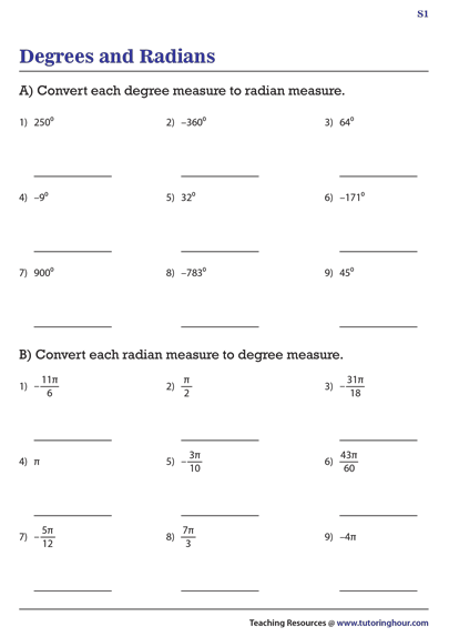50 Radians And Degrees Worksheets For 11th Year On Quizizz Free 