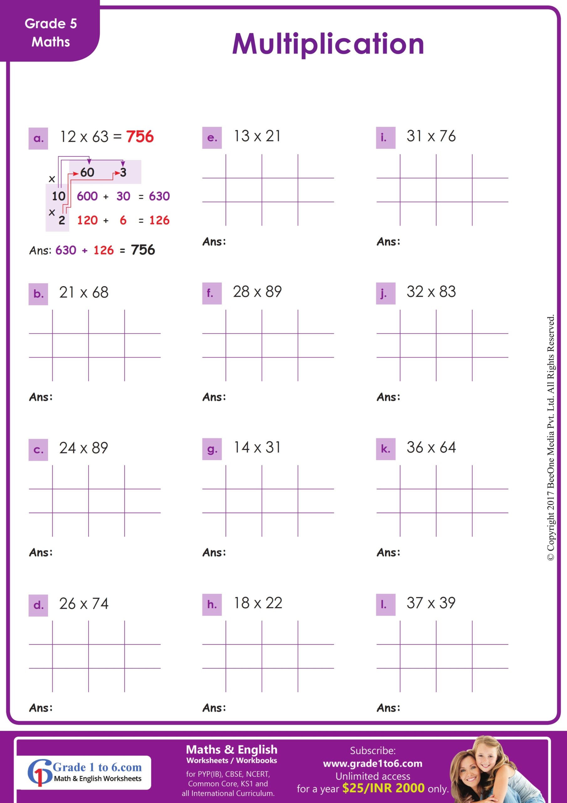 5th Grade Math Worksheets PDF Printable PDF Worksheets Worksheets