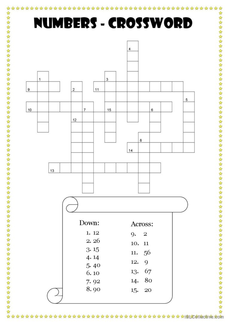 A Free Printable Numbers 11 20 Crossword Puzzle For K Vrogue co
