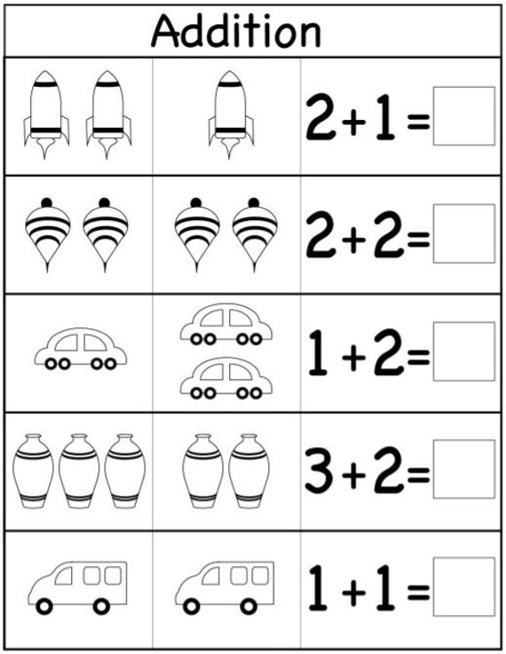 Adding For Kindergarten Worksheets Printable Adding Worksheet 