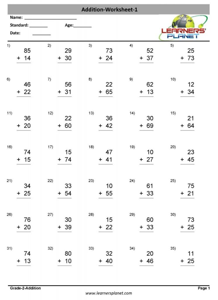 Math Addition Worksheet Class 4 Addition For Class 4 - Printable Coloring Free