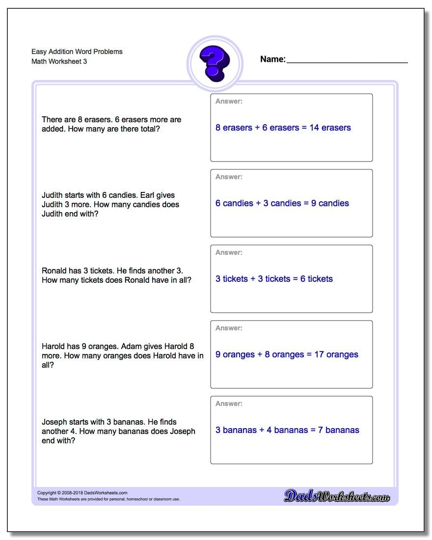 Addition Word Problems