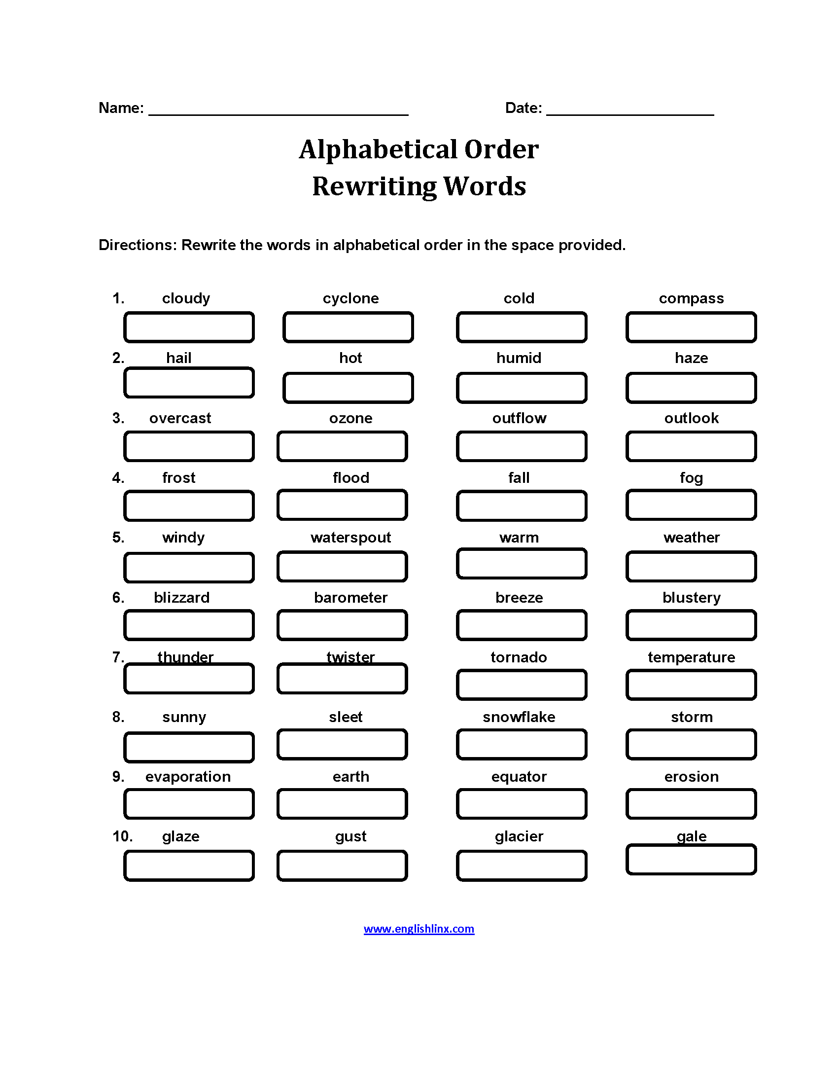 Alphabet Worksheets Alphabetical Order Worksheets Worksheets Library
