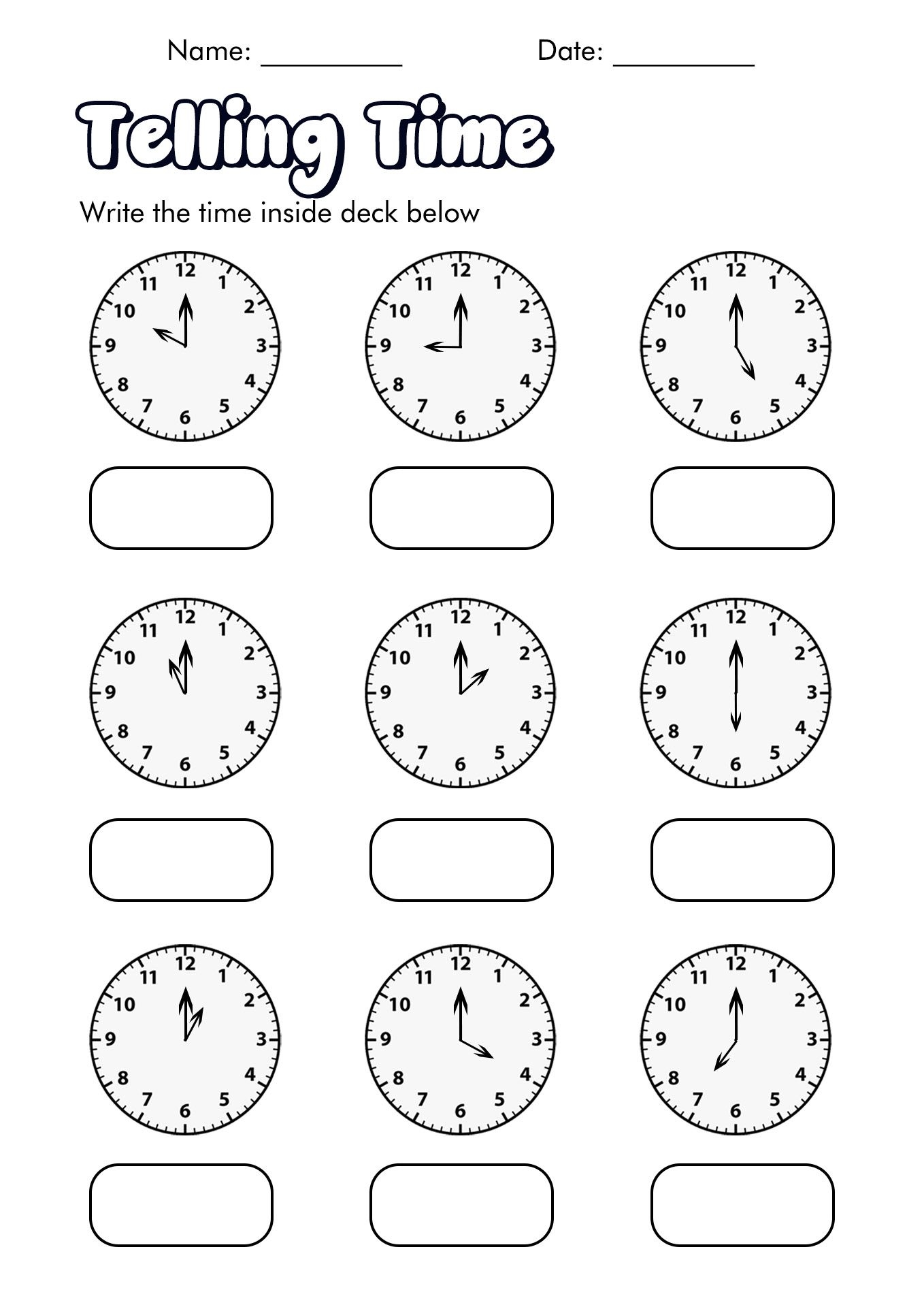 Analog Clock Worksheets 2nd Grade Landryclementine