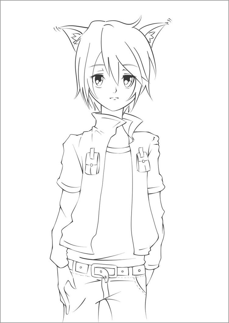 Anime Boys Coloring Pages ColoringBay