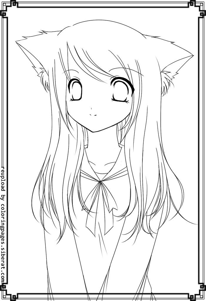 Anime Kitten Coloring Pages