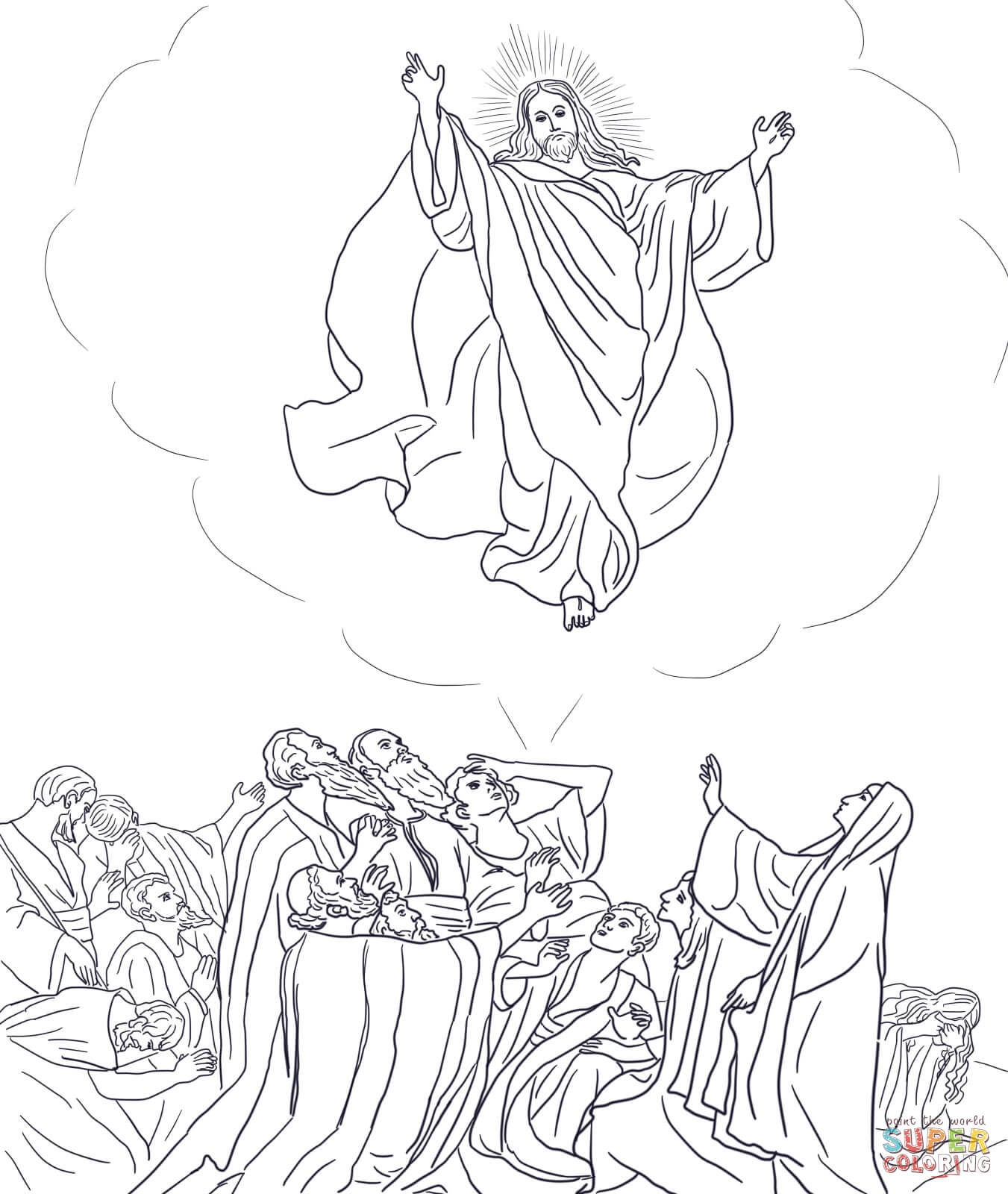 Ascension Of Jesus Coloring Page Coloring Home