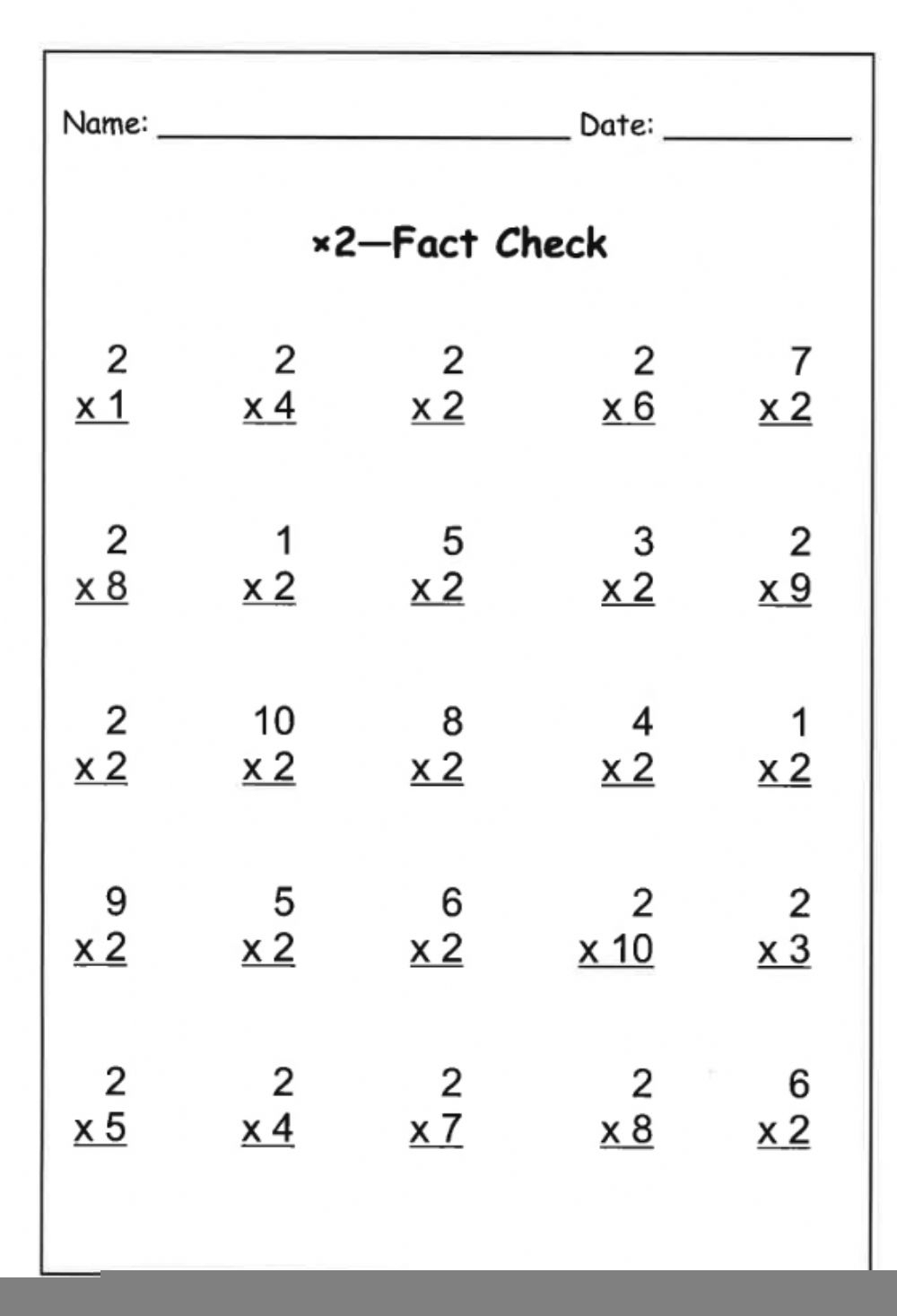 Basic Math Worksheets Free Printable