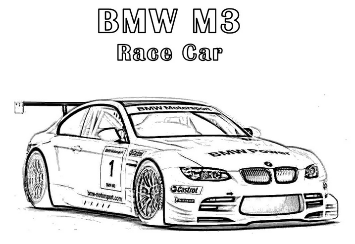 Bmw race car coloring page Coloring Page Book