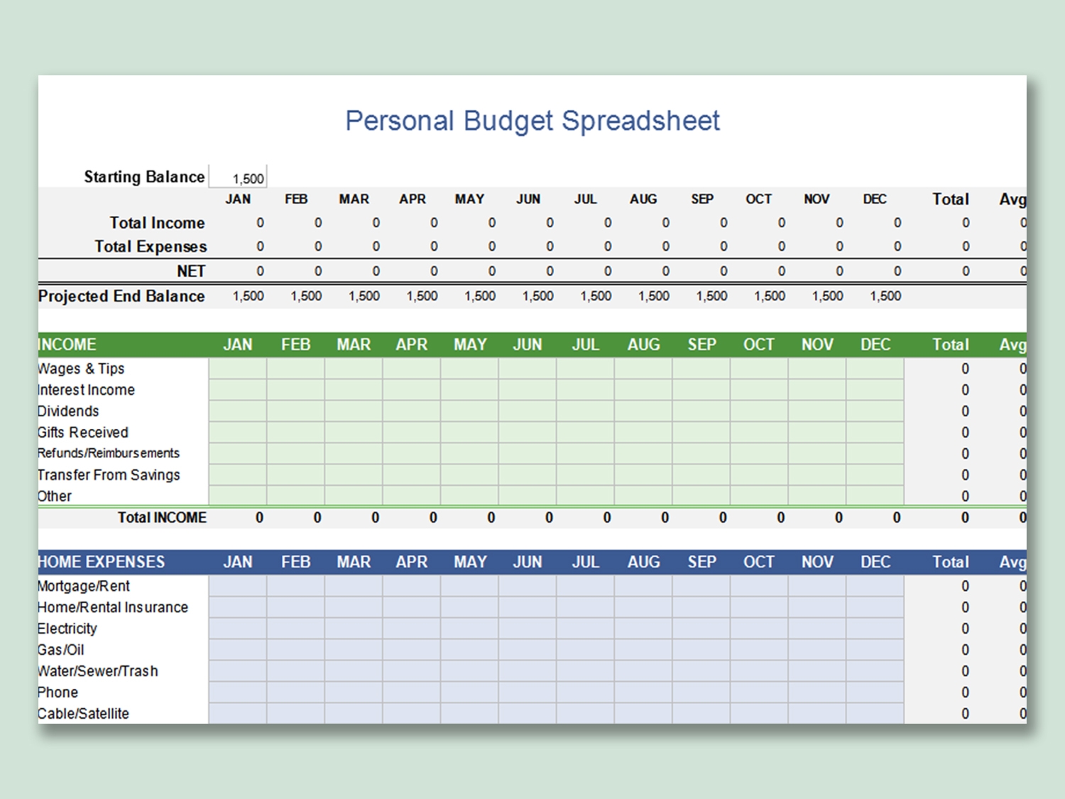Budget Worksheet Excel Template Database