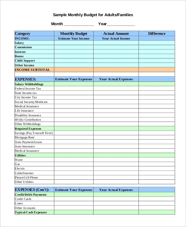 Budget Worksheet Pdf Template Business Printable Worksheets