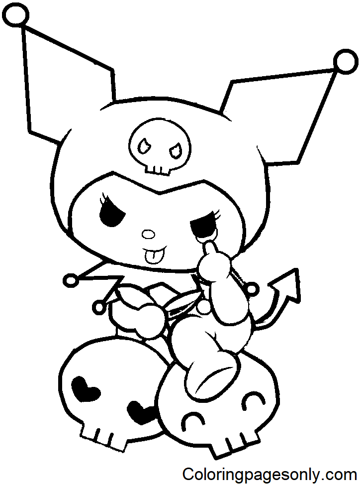 Christmas Kuromi Coloring Page Free Printable Coloring Pages