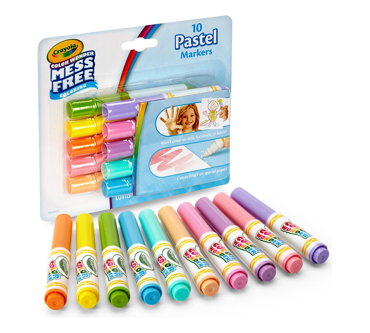 Color Wonder Mess Free Mini Markers Pastel Colors 10 Count Crayola
