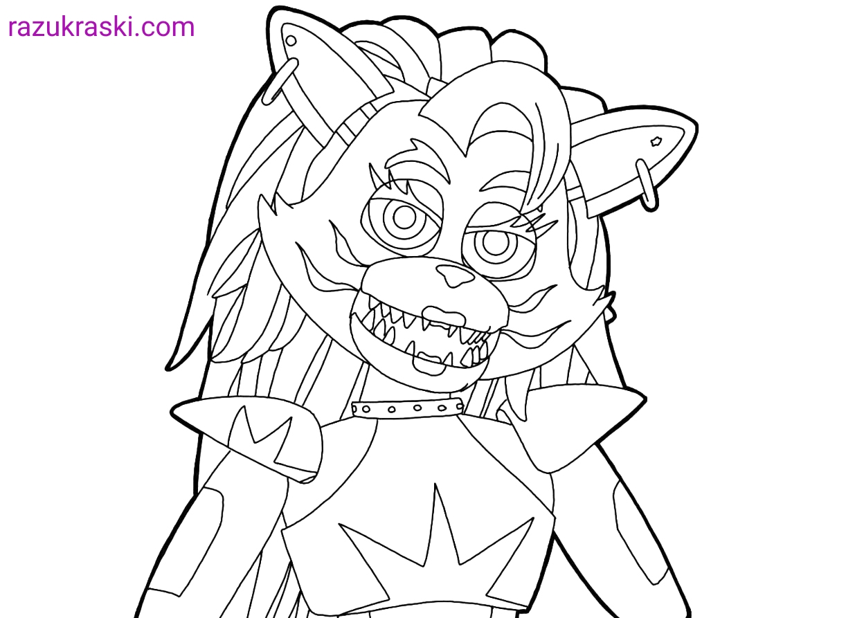 Coloring Page Roxanne Wolf FNAF Security Breach Print Free Coloring Home