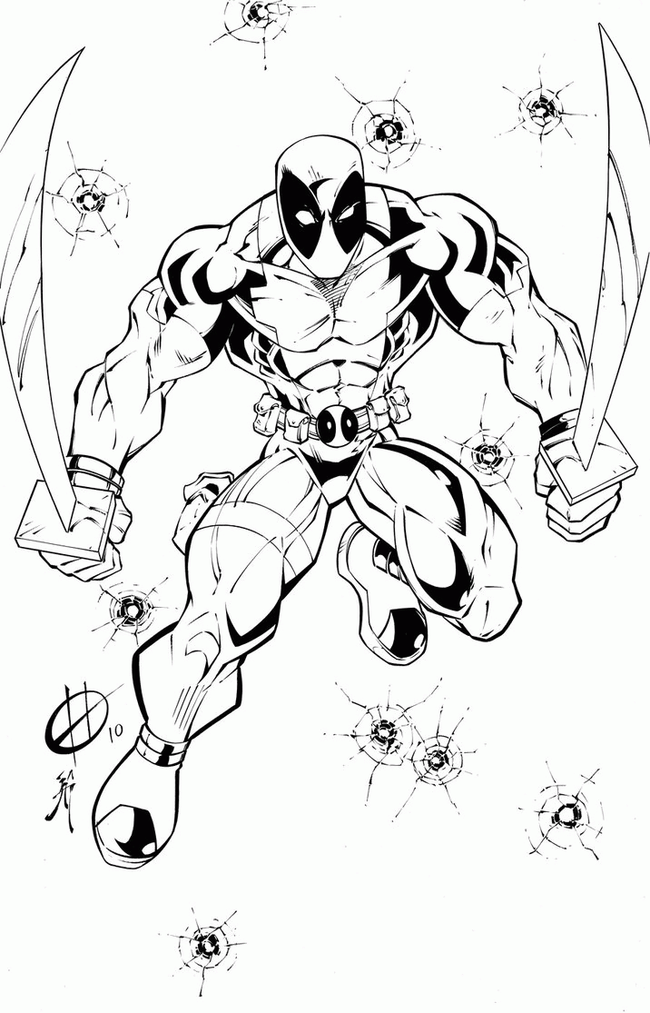 Coloring Pages Of Deadpool Coloring Home