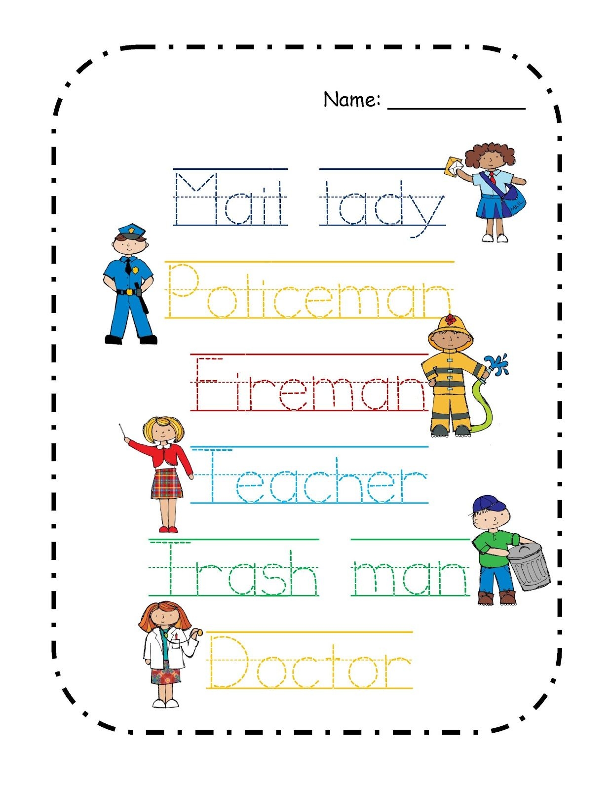 Community Helpers Worksheets Free Printables Printable JD