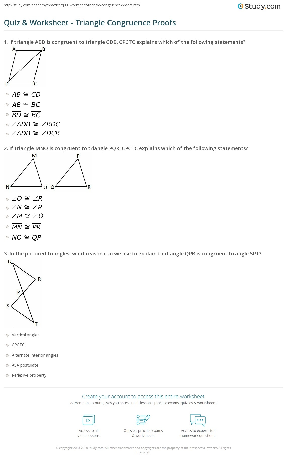Congruent Triangles Worksheet Answers Wordworksheet
